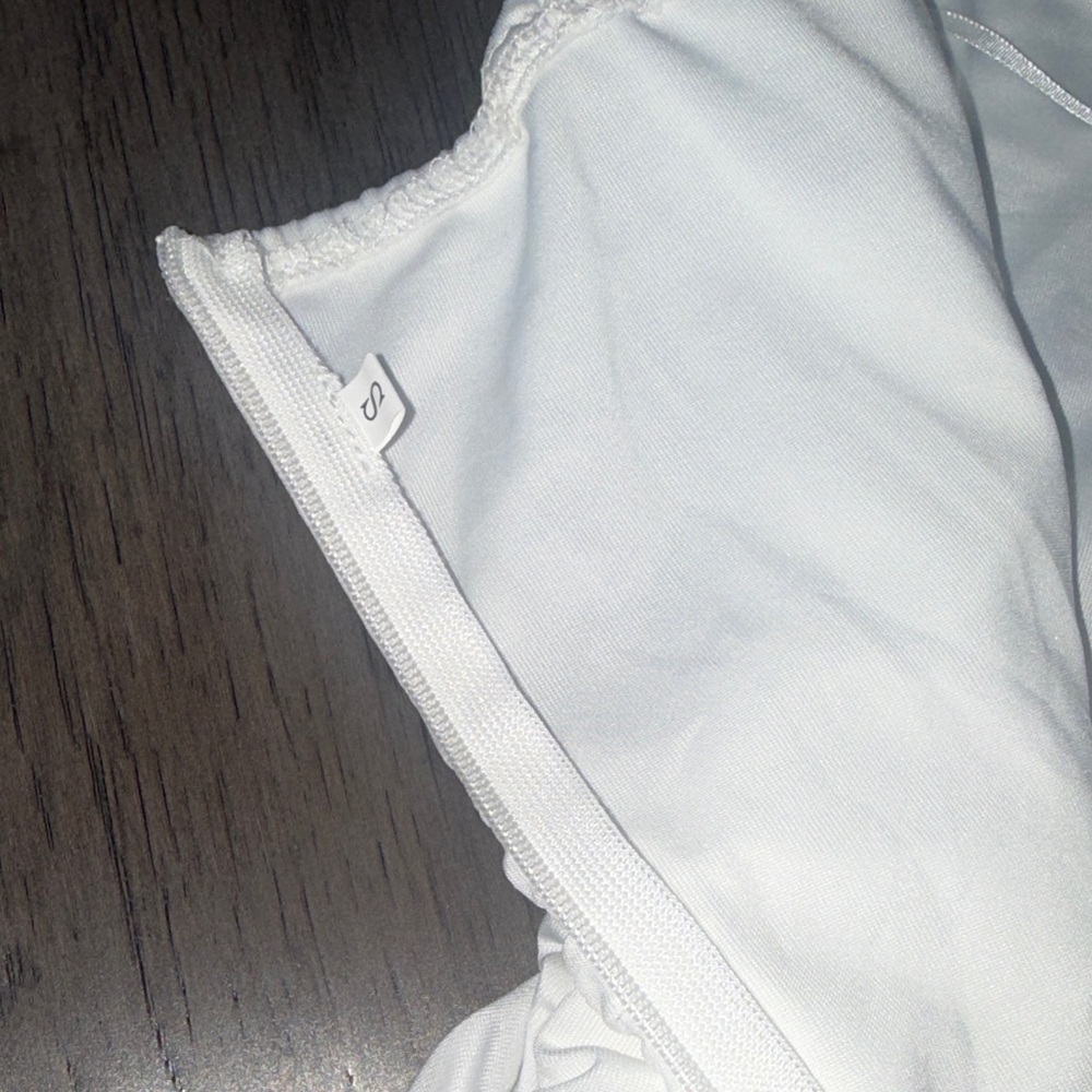 Sexy White stretchy fitted strappy ruched mini dress - Picture 7 of 7